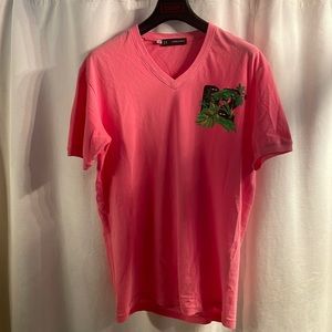 DSquared V-neck Tee with Logo Appliqué Size M. Worn Twice